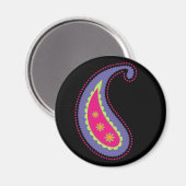 Lila und rosa Paisley Magnet (Vorderseite/Rückseite)