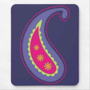 Lila und rosa Paisley Mousepad