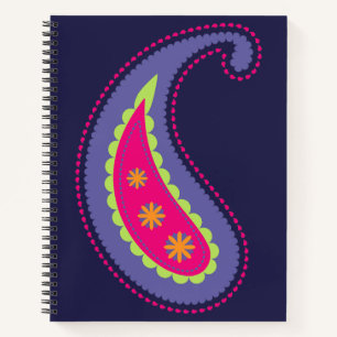 Lila und rosa Paisley Notizblock