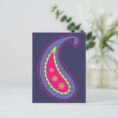 Lila und rosa Paisley Postkarte (Stehend Vorderseite)