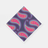 Lila und rosa Paisley Serviette (Ecke)