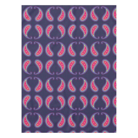 Lila und rosa Paisley Tischdecke (Vorderseite)