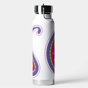 Lila und Rosa Paisley Trinkflasche
