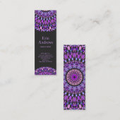 Lila und rosa Petal Mandala Mini Visitenkarte (Vorne/Hinten)