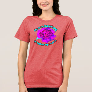 lila und rosa Pfingstrose Tri-Blend Shirt
