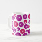 Lila und rosa Pinwheels Kaffeetasse (Vorderseite Links)