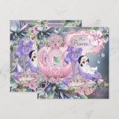 Lila und rosa Princess-Babydusche Einladung (Vorne/Hinten)