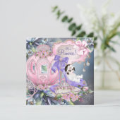 Lila und rosa Princess-Babydusche Einladung (Stehend Vorderseite)