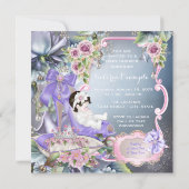 Lila und rosa Princess-Babydusche Einladung (Rückseite)