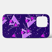 Lila und rosa Retro-Dreiecke Case-Mate iPhone Hülle (Rückseite (Horizontal))