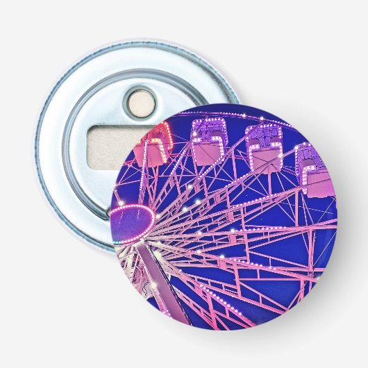 Lila und rosa Riesenrad Flaschenöffner (Vorderseite)