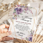 Lila und rosa Rose Blume Beileid Dankeskarte