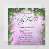 Lila und rosa Rose Girl Dusche Einladung (Rückseite)