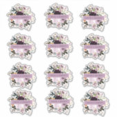 Lila und rosa Rosenblütenhochzeit Aufkleber (Vorderseite)