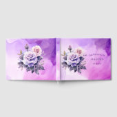 Lila und rosa Rosengarten Hochzeit Gästebuch (Voll)