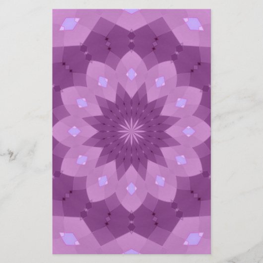 Lila und rosa Rosette Briefpapier (Vorderseite)