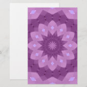 Lila und rosa Rosette Briefpapier (Vorne/Hinten)