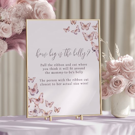 Lila und rosa Schmetterlinge wie groß ist das Bauc Poster