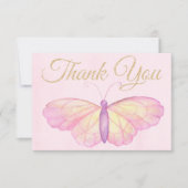 Lila und rosa Schmetterlingsdusche Danke (Vorderseite)