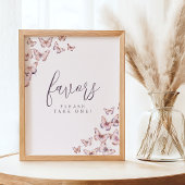 Lila und rosa Schmetterlingsdusche Gefallen Unters Poster