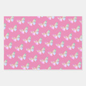 Lila und rosa Schmetterlingsgeschenk Geschenkpapier Set (Vorderseite)