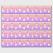 Lila und rosa Schneemann Geschenkpapier (Flach)
