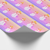 Lila und rosa Schneemann Geschenkpapier (Ecke)