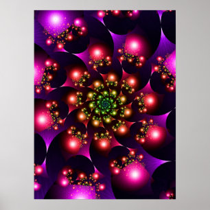 Lila und rosa Spinnmuster Poster