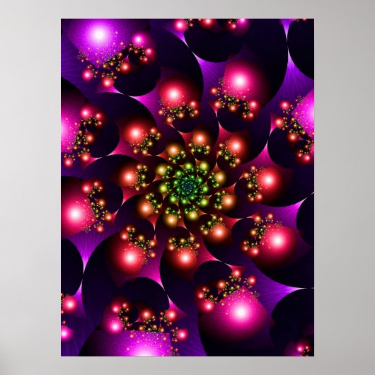 Lila und rosa Spinnmuster Poster (Vorne)