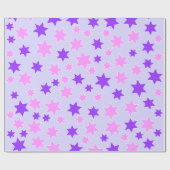 Lila und rosa Sterne Geschenkpapier (Flach)