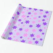 Lila und rosa Sterne Geschenkpapier (Ungerollt)