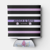 Lila und rosa Streifen Dosenkühler (Rückseite)