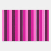 Lila und rosa Streifen Geschenkpapier Set (Vorderseite 3)