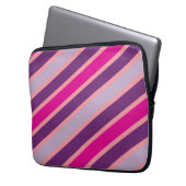 Lila und rosa Streifen Moderen Muster Laptopschutzhülle (Vorderseite Links)