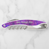 Lila und rosa Strudel-Korkenzieher Kellnermesser (Rückseite)