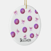 Lila und rosa Tasten und Bögen Keramikornament (Rechts)
