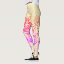 Lila und rosa Überall Florale Abstrakte Leggings