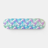 Lila und rosa Unicorn-Muster Skateboard (Horizontal)