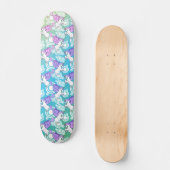 Lila und rosa Unicorn-Muster Skateboard (Vorderseite)