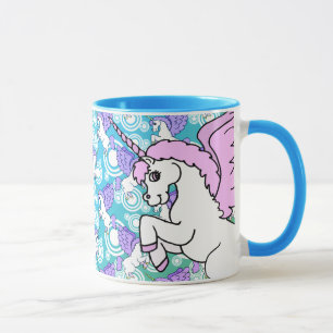 Lila und rosa Unicorn-Muster Tasse