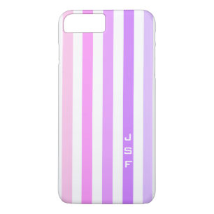 Lila und Rosa vertikale Streifenmonogramm Case-Mate iPhone Hülle