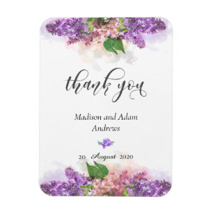 Lila und rosa Watercolor Lilac Blume Vielen Dank Magnet
