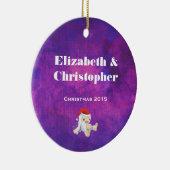 Lila und rosa Weihnachten Keramik Ornament (Rechts)