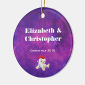 Lila und rosa Weihnachten Keramik Ornament (Links)