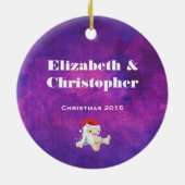 Lila und rosa Weihnachten Keramik Ornament (Hinten)