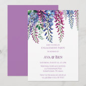Lila und rosa Wisteria-Engagement-Partei Einladung (Vorne/Hinten)