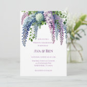 Lila und rosa Wisteria Wedding Celebration Einladung (Stehend Vorderseite)