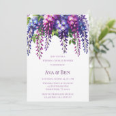 Lila und rosa Wisteria Wedding Couples Dusche Einladung (Stehend Vorderseite)