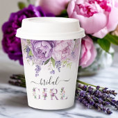 Lila und rosafarbene Blume Brautparty Girl Pappbecher