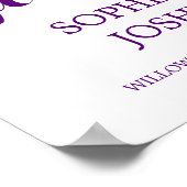 Lila und rosafarbene Blume Hochzeitsempfang Poster (Ecke)